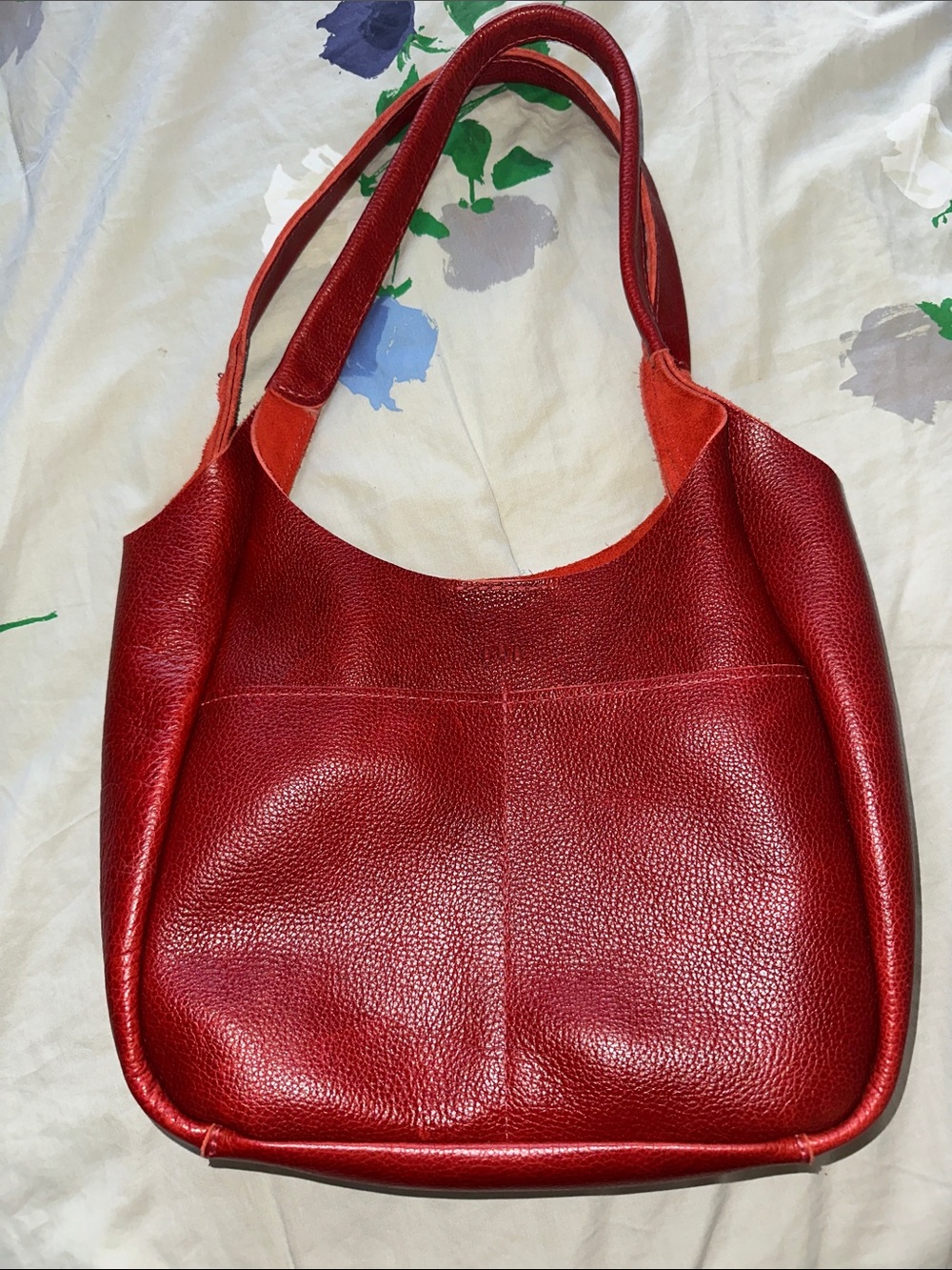 Red Leather Shoulder Bag - Classic Women's Shoulder Bag